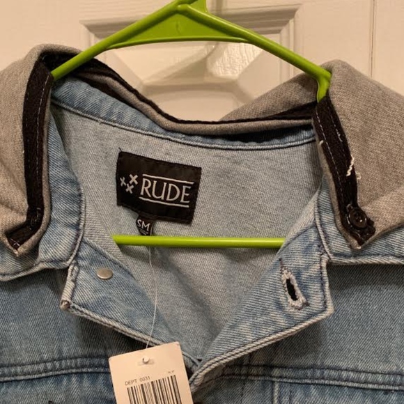 Denim Vest with Hood - Picture 2 of 3